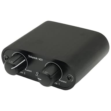 SOLUPEAK 2 Channel 3.5mm Stereo Mini headphone Audio Mixer Audio Mixing Console Powered Mixer M21