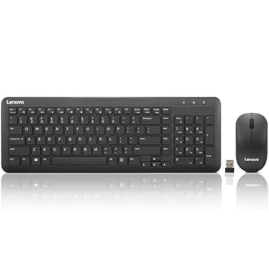Lenovo 300 Wireless Combo Keyboard and Mouse, 2.4 GHz Nano USB-A Receiver, Batteries Included