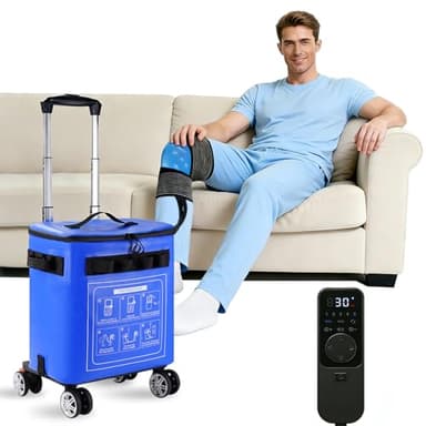 Ice Machine for Knee After Surgery, Cold Therapy Machine for Knee Replacement, Portable Ice Therapy Machine with Wheels, Handle for Pain Relief - Unisex for Men/Women