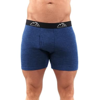 Merino.tech Merino Wool Underwear Mens - 100% Merino Wool Base Layer Boxer Briefs for Men (Medium, 1 Pack - 190 Windsor Blue)