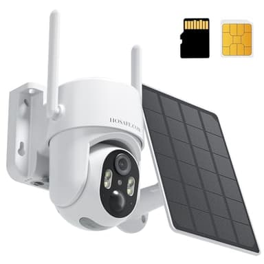 4G LTE Cellular Security Camera No Internet Needed, Solar No wifi Security Camera Outdoor Wireless With SIM Card Jobsite, 2K Color Night Version, 360 Live View, Motion Detection, 2-Way Audio
