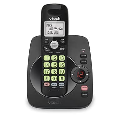 [New] VTech VG134-11 DECT 6.0 Cordless Home Phone with Bluetooth Connection, Digital Answering Machine, Backlit Display,Full Duplex Speakerphone, Caller ID/Call Waiting,1000 ft Range (Black)