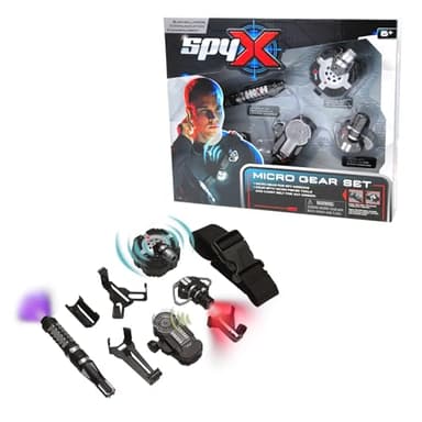 SpyX / Micro Gear Set - 4 Real Spy Toys Kit + Adjustable Belt for Spy Kids Role Play. Junior Secret Agent/Detective/Ninja Toy Gadgets Set for Boys & Girls