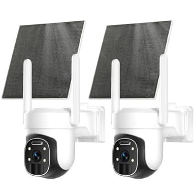 HUEVUE 4G LTE Cellular Security Camera Outdoor, 2K No WiFi Solar Camera Outdoor Wireless Color Night Vision, Cellular Cameras for Security 360° Viewing, PIR Motion Sensor
