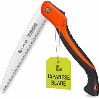 GROWIT Folding Camping saw 11 Inch - Heavy Duty Pruning Saw with Triple-Cut SK5 Blade, 7 TPI Razor Teeth for Tree Trimming, Wood Cutting, Camping, Bushcraft, and Gardening