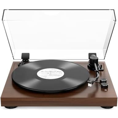 Record Player Belt-Drive Turntable with Bluetooth Output Connectivity Support 2 Speeds (33&45RPM) RCA Output Line Vinyl Record Player with Magnetic Cartridge Built-in Phono Pre-amp
