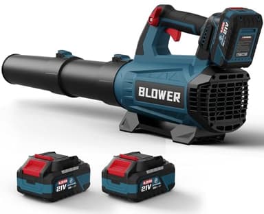 Leaf Blower Cordless - 630CFM/160MPH, 21V Powerful Electric Cordless Leaf Blower with 2 x 4.0Ah Batteries and Charger, Battery Powered Leaf Blowers for Lawn Care, Patio, Yard, Dust, Snow