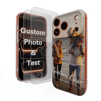 Cliffora Personalized Custom Case, Customized Photo Clear TPU Soft Case, Photo Phone case with 2 Pack Screen Protector for iPhone 17 16 15 14 13 12 11 Pro Max - Customized for Women