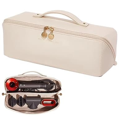 Linpr Travel Case Compatible with Dyson Airwrap Styler, Portable Supersonic Hair Dryer Travel Storage Bag, Waterproof Carrying Case Organizer for Shark Flexstyle and Attachments (White)