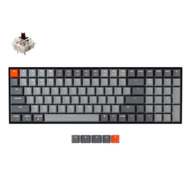 Keychron K4 96% Layout 100 Keys Wireless Bluetooth 5.1/Wired USB Mechanical Gaming Keyboard with Gateron G Pro Brown Switch White LED Backlight N-Key Rollover for Mac Windows PC-Version 2