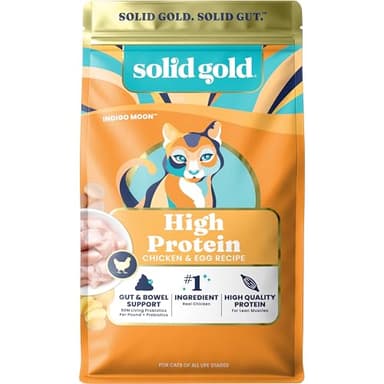 Solid Gold High Protein Dry Cat Food - Grain Free & Gluten Free Chicken Cat Dry Food w/Probiotics for Gut Health & Digestion - High Fiber & Omega 3 - Low Carb Superfood Kibble for Cats All Ages - 3LB