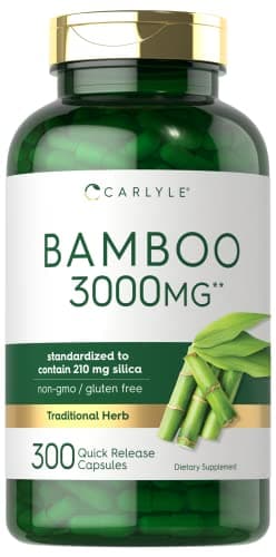Carlyle Bamboo Extract Capsules | 300 Count | 210mg Silica | Non-GMO, Gluten Free Supplement