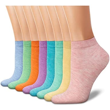 CHARMKING 8 Pairs Ankle Novelty Socks for Women Non Slip Cotton Socks No Show Socks Classic Low Cut Casual Socks (Multicolor)