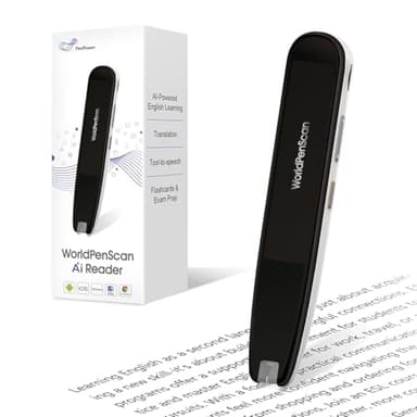 WorldPenScan AI Reader – Reading Pen with Built-in Dictionary & AI Reading Buddy for Kids | Grade-Level Reading Support | English, Spanish, Chinese | Text-to-Speech, Transcribe, Translation