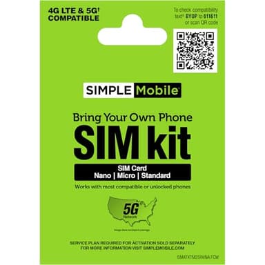 Simple Mobile Bring Your Own Phone Prepaid SIM Kit | 3-in-1 CDMA Sim Card