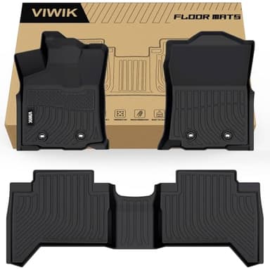 VIWIK Floor Mats for Toyota Tacoma 2018-2023 (Only for Double Cab) All Weather Custom Fit Automotive TPE Floor Liner for 1st and 2nd Row Car Mats