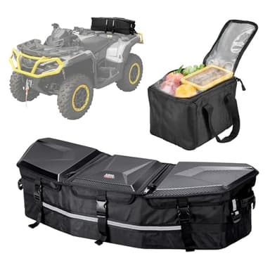 KEMIMOTO Upgraded ATV Cargo Bag, 50L ATV Front/Rear Rack Toolbox Trunk Cooler Bag Compatible with Can-am X3, Outlander Renegade 500 800 570 850 650 1000 MAX 500 (Black)