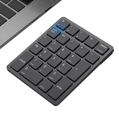 havit Bluetooth Number Pad Wireless Numeric Keypad Numpad 26 Keys Portable Mini Financial Accounting Rechargeable Numeric Pad for Windows Laptop Desktop, PC, Notebook (Black)
