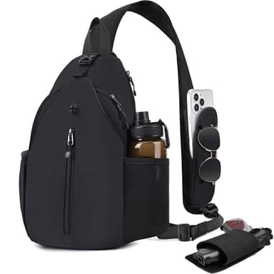 DEYACE Concealed Carry Bag for Men, YKK Zippers Large Crossbody Sling Backpack edc Bag with Gun Holsters, Travel Hiking Chest Pack Daypack