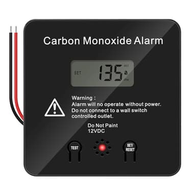 Briidea Marine Carbon Monoxide Detector with Customizable Alarms, 100dB Siren, LED Indicator, and 12V 3A NC Relay for Enhanced Safety, square, MK-128