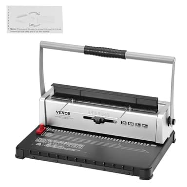 VEVOR Coil Binding Machine, Manual Book Maker 34-Holes Binding 120 Sheets, Punch Binder with Adjustable Side Margin, for Letter Size, A4, A5