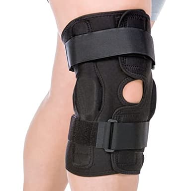 BraceAbility Torn Meniscus ROM Knee Brace - Hinged Post Surgery Support with Flexion Extension Control for Hyperextension and Locking Treatment, Ligament PCL or ACL Tears, Osteoarthritis Relief (M)