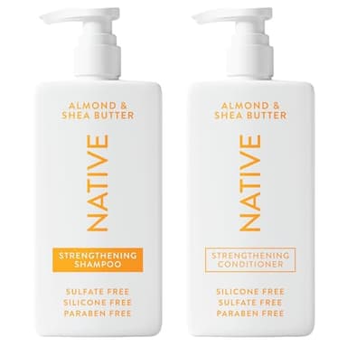 Native Shampoo and Conditioner Contain Naturally Derived Ingredients| All Hair Type Color & Treated, Fine to Dry Damaged, Sulfate & Dye Free - Almond & Shea Butter, 16.5 fl oz each (2 pack)