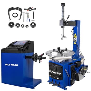 BILT HARD 110V 2.0HP Tire Changer Machine and Wheel Balancer Combo Rim Clamp, Tire Changer with Swing Arm and Tire Balancing Machine for Shop, Garage