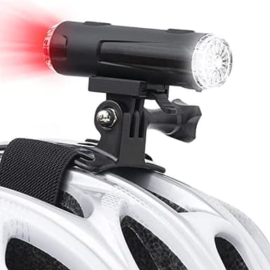 JINKEY Bike Helmet Light Front and Rear, 2-in-1 USB Rechargeable LED Bicycle Headlight & Taillight, IP66 Waterproof, 5 Warning Modes with Mounting Bracket for Night Safety Riding