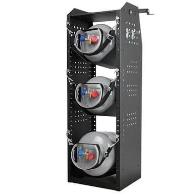 MELIPRON Van Refrigerant Tank Rack Steel Cylinder Rack Holder Cargo Van Shelving Storage 46" H x 14.7" W x 13" D