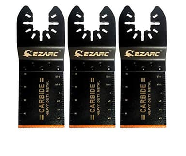 EZARC Carbide Oscillating Tool Blades, Multitool Blades Heary Duty for Hard Material, Metal, Nails. Bolts. Screws, 3-Pack