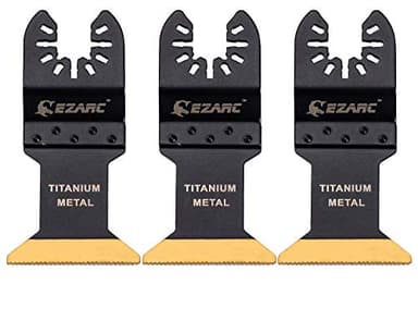 EZARC Titanium Oscillating Tool Blades, Oscillating Multitool Blades for Metal, Wood Nails, Screws Cutting, Plastic, 3 Pack