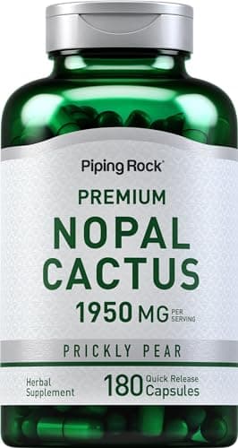 Piping Rock Nopal Cactus Supplement 1950mg | 180 Capsules | Prickly Pear | Non-GMO, Gluten Free