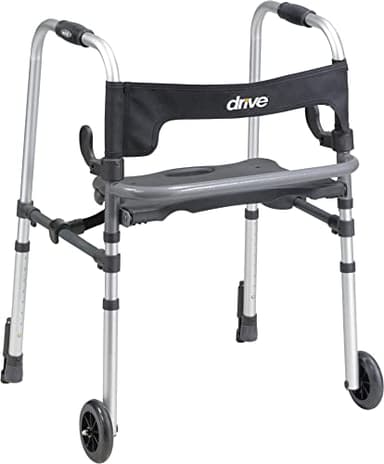 Drive Medical 10233 Clever Lite Foldable Rollator Walker, Gray