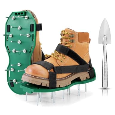 Ohuhu Lawn Aerator Shoes with Hook & Loop Straps, All New Unique Design Free-Installation Heavy Duty Spiked Aerating Sandals, One-Size-Fits-All for Yard Patio Lawn Garden