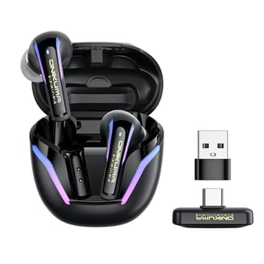 2.4G Wireless Gaming Earbuds with ENC Mic, 20ms Low-Latency for PS5/4, Meta Quest 3/3S/2, 2.4GHz Bluetooth Dual-Mode Headphones for Phone, Pad, Laptop, Steam Deck, Switch, PC, VR(with USB-C Dongle)