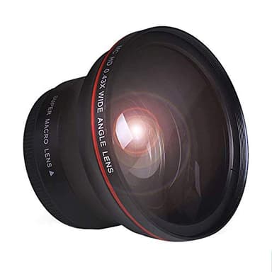 Tectra 58MM 0.43x Professional HD Wide Angle Lens (Macro Portion) for Canon Rebel T7 T7i T6i T6s T6 SL2 SL3 DSLR EOS 70D 77D 80D 1100D 700D 650D 600D 550D 300D 100D Cameras