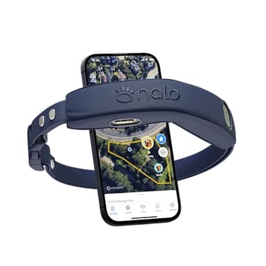 Halo Collar 4 Wireless Dog Fence & GPS Dog Collar, Keep Your Dog Safely Contained Outdoors with App-Controlled Boundaries and Real-Time Tracking, One Size, Midnight