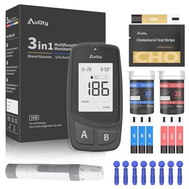 AuQty Cholesterol Test Meter With Test Strip For Home Use