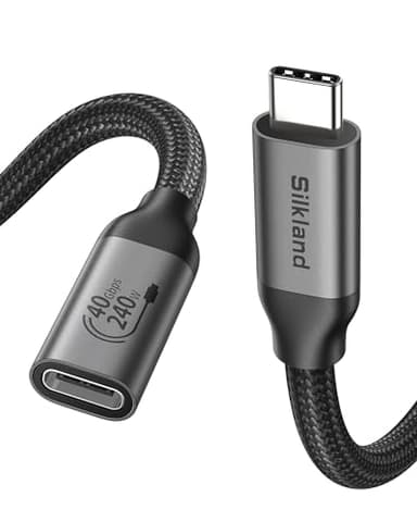 Silkland 40Gbps USB 4 Extension Cable for Thunderbolt 4, [240W Charging, 8K 60Hz] USB C Extender 3.3ft, 4K@240Hz Type C Male to Female Adapter Compatible for USBC Hub, iPhone 17/16, MacBook, iPad