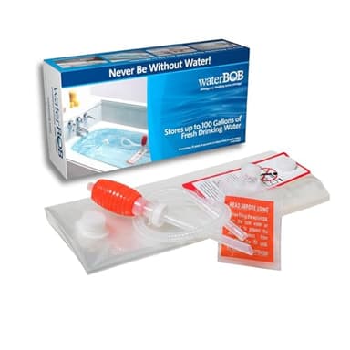 waterBOB Bathtub Emergency Water Storage Bladder Up To 100 Gallon Capacity - Food Grade Liner with Hand Pump for Hurricane and Disaster Preparedness - BPA Free Drinking Water Container