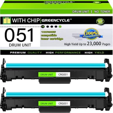 greencycle 2Pack 051 Drum 2170C001 Compatible Replacement for Canon 051 Imaging Drum CRG051 Drum Unit Kit use for imageClass Pro LBP162dw MF264dw MF267dw MF269dw LBP160 MF260 Printer(2-Pack)
