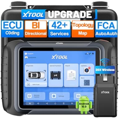 XTOOL D8W Wireless Bidirectional Scan Tool, AI-Assisted OBD2 Scanner with Topology, 3-Year Updates, ECU C0ding, PMI, 42+ Resets, Full Diagnostic Scanner for Car, Crankshaft Relearn, FCA/CAN FD/DoIP