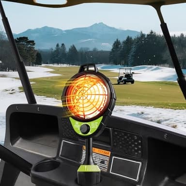 Rakiyada 48V Electric Golf Cart Heater, Upgraded Burn-Proof Grille & Infinite Temp Control & Carbon Fiber Heating, Battery Operated Heater for Club Car/Yamaha/EZGO Golf Cart Accessories