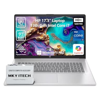 2026 HP 17 Inch Laptop Touchscreen Computer, 17.3" HD+ Touch Screen Business Laptop PC, 13th Gen Intel Core i7, Windows 11 Pro | Backlit Keyboard 10-Key | Fingerprint | Type-C | 32GB RAM 1TB SSD