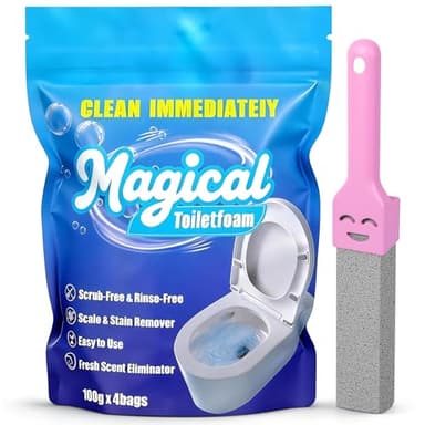 MineeCozee Foaming Toilet Bowl Cleaner Powder: Self-Activating Foam Toilet Cleaner for Deep Cleaning - Stain Remover for Bathroom (400g)