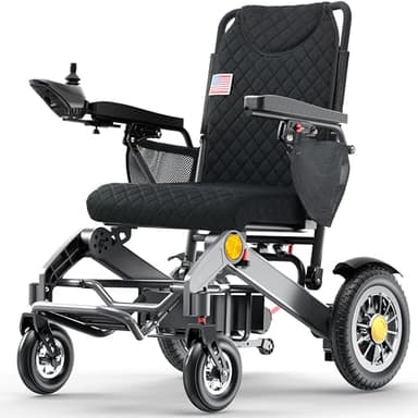 WalkFeel Heavy Duty Electric Wheelchairs for Adults - 20" Wider Seat&25 Miles Range, Support 400 lb, Foldable Powered Wheelchair with 20AH Battery and Large Tire for Home, Park, Black（20% Wider Seat