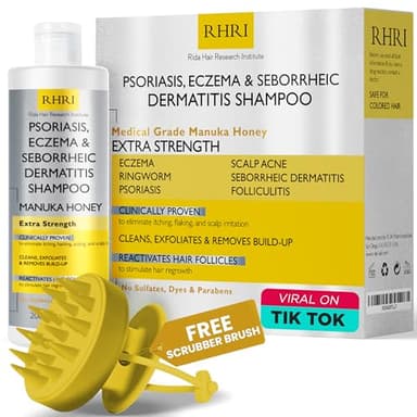 Rida Hair Research Institute Psoriasis Shampoo for Men & Women | Itchy Scalp Treatment with Manuka Honey | Best for Eczema, Seborrheic Dermatitis, Ringworm & Folliculitis Scalp Treatment