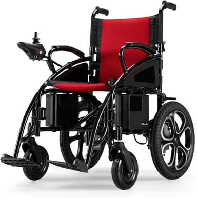 Foldable Electric Wheelchair for Adults, 330 lbs Capacity, 500W Motor, 15 Miles Range, 16” All-Terrain Tires Motorized Wheelchair for Seniors Travel Indoor Outdoor Use