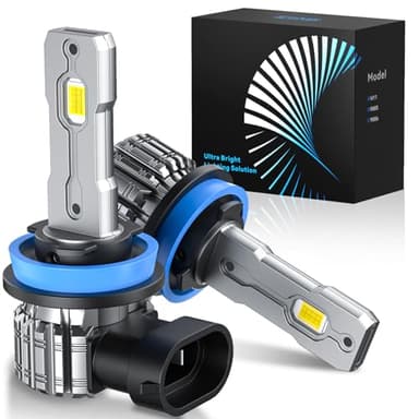 FTEVAR H11/H8/H9 LED Bulb, 30000LM 6000K Cool White Fanless 1:1 Mini Size, Plug and Play, Pack of 2